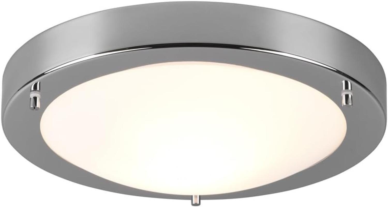LED Bad Deckenleuchten in Chrom mit Glas Opal Weiß Ø 31,5cm - Badlampen Bild 1
