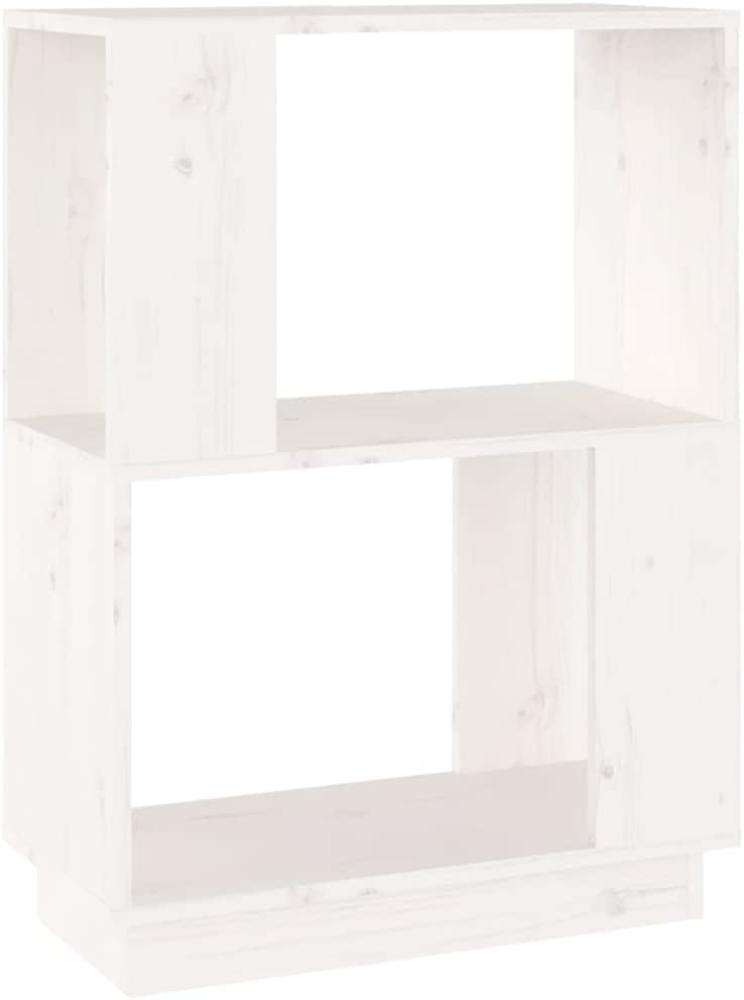 Bücherregal/Raumteiler Weiß 51x25x70 cm Massivholz Kiefer Bild 1