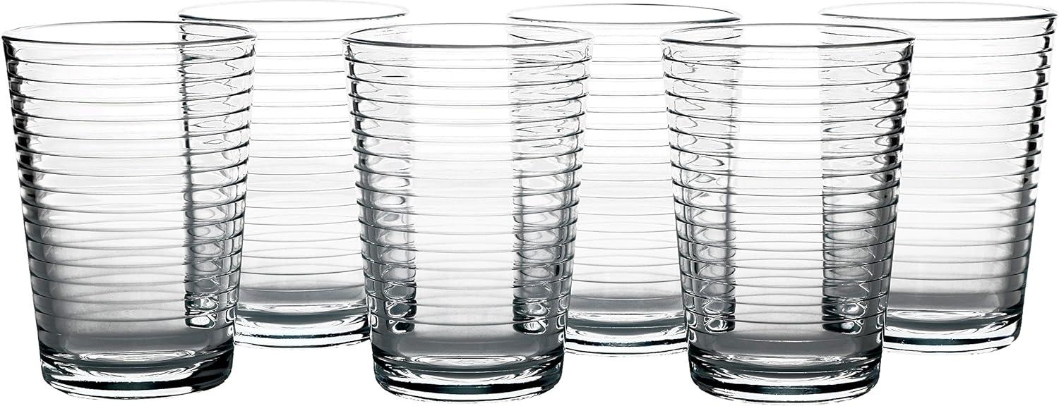 Pasabahce 52752 Doro Wasserglas 210 ml 6er-Set Trinkgläser Gläserset mit Grooved Effekt Bild 1