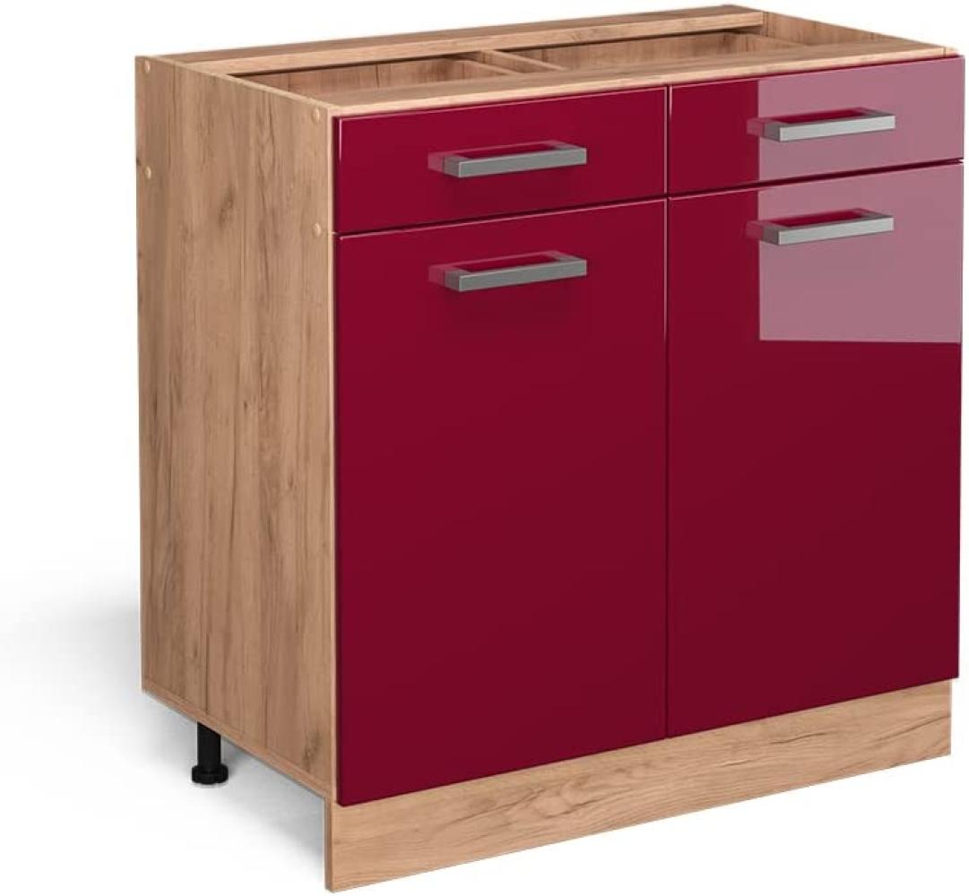 Vicco Küchenschrank Hängeschrank Unterschrank Küchenzeile R-Line Eiche Bordeaux Bild 1