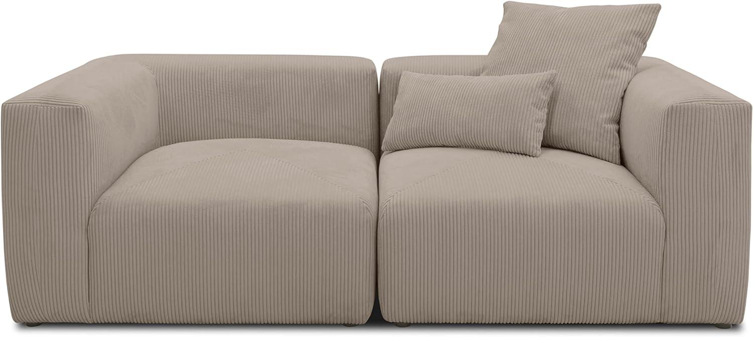 DOMO. collection Malia Modulsofa, 2 Sitzer bestehend aus Zwei Polsterecken, 2 Couch, Sofa, Modul, braun, 216 x 108 cm Bild 1