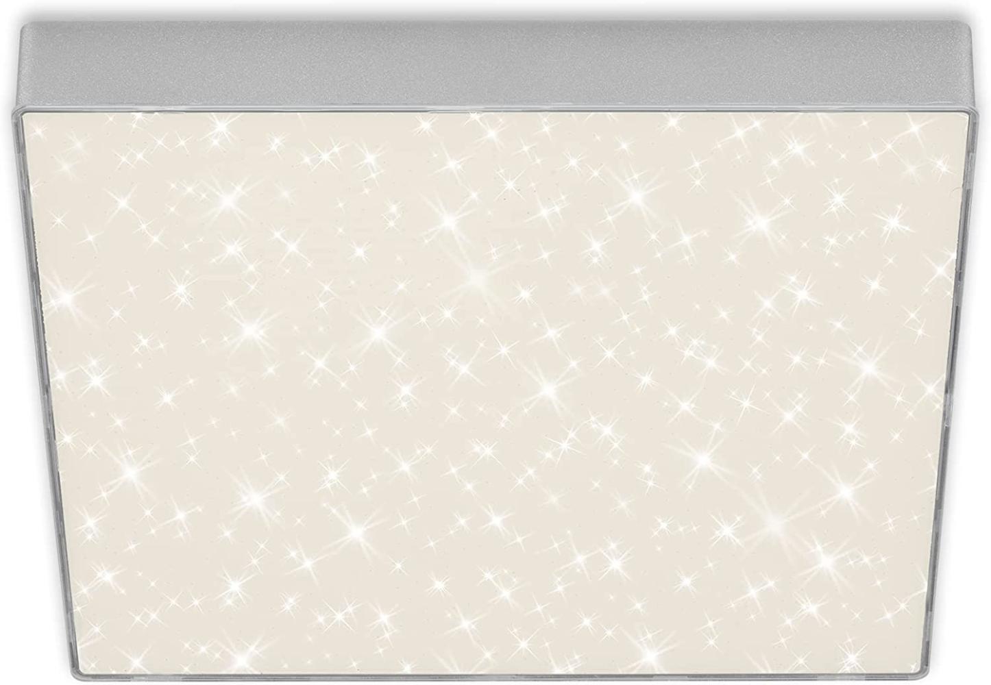 Briloner LED Deckenleuchte Flame Star silber 28,7 cm mit Sternenhimmel Bild 1