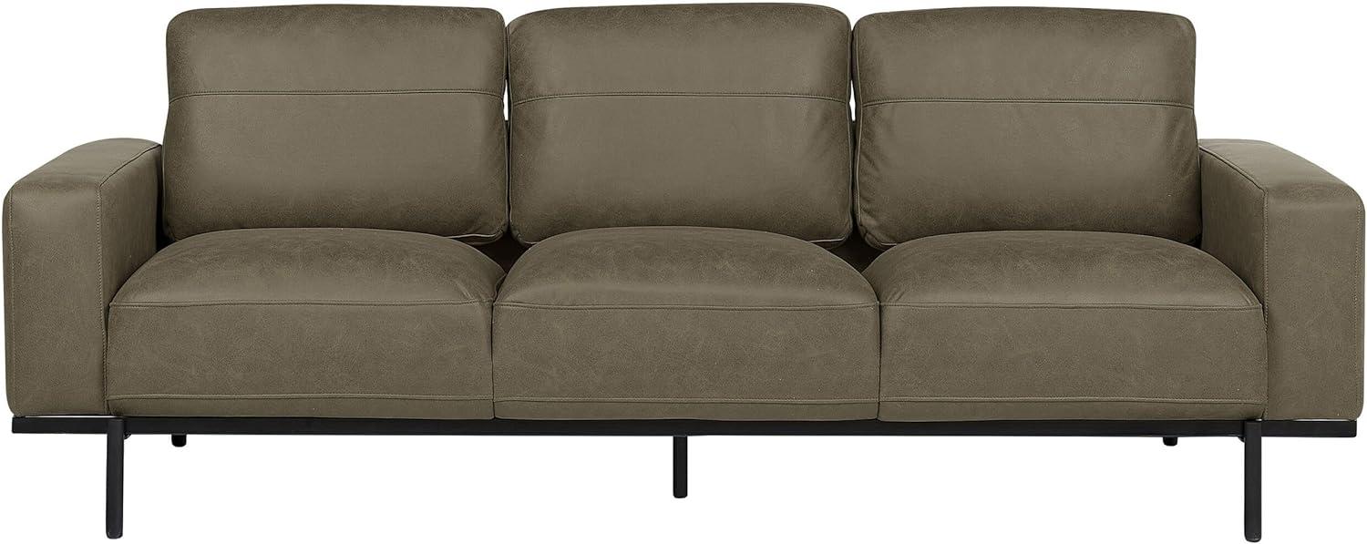 3-Sitzer Sofa Stoff grün Lederoptik SOVIK Bild 1