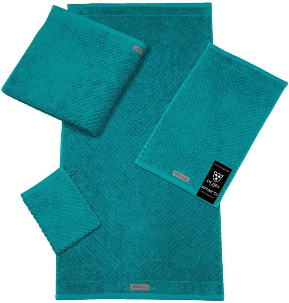 Ross Uni-Rippe Handtücher Smart | Waschhandschuh 16x22 cm | smaragd Bild 1