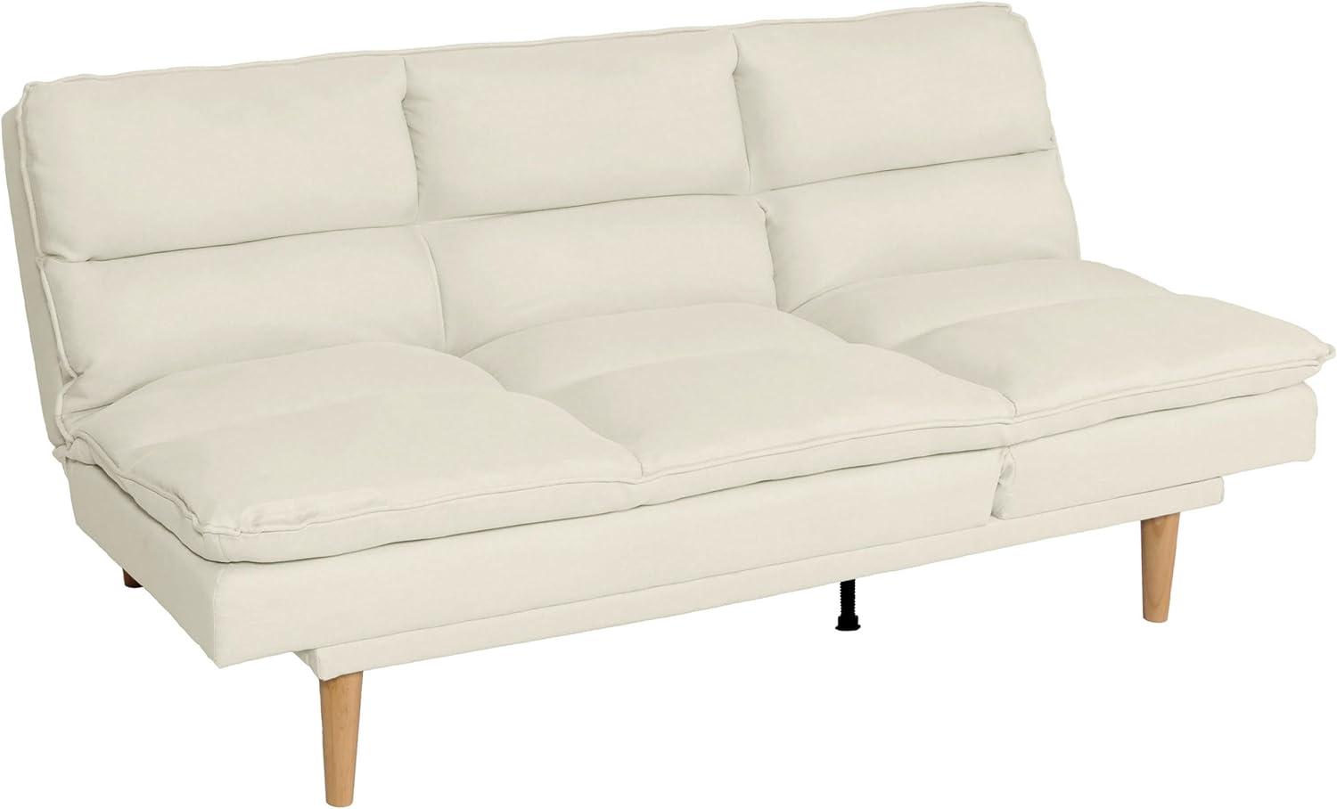 Schlafsofa HWC-M79, Gästebett Schlafcouch Couch Sofa, Schlaffunktion Liegefläche 180x110cm ~ Stoff/Textil creme Bild 1