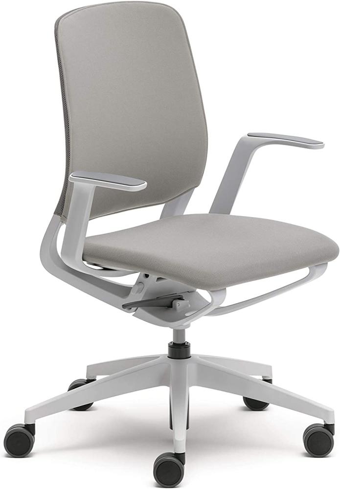 Sedus se:motion, Bürostuhl, lichtgrau/weiß, mit Armlehnen, Sitz- u. Rückenpolster in lichtgrau, Kunststoff, 950 - 1065 mm Bild 1