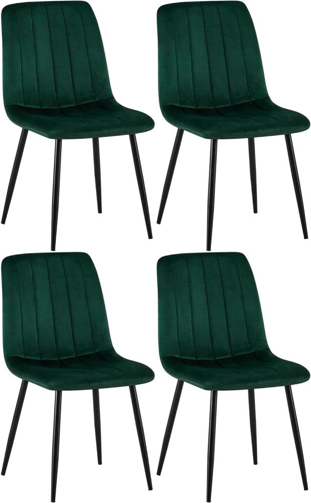 4er Set Stühle Dijon Samt (Farbe: grün) Bild 1