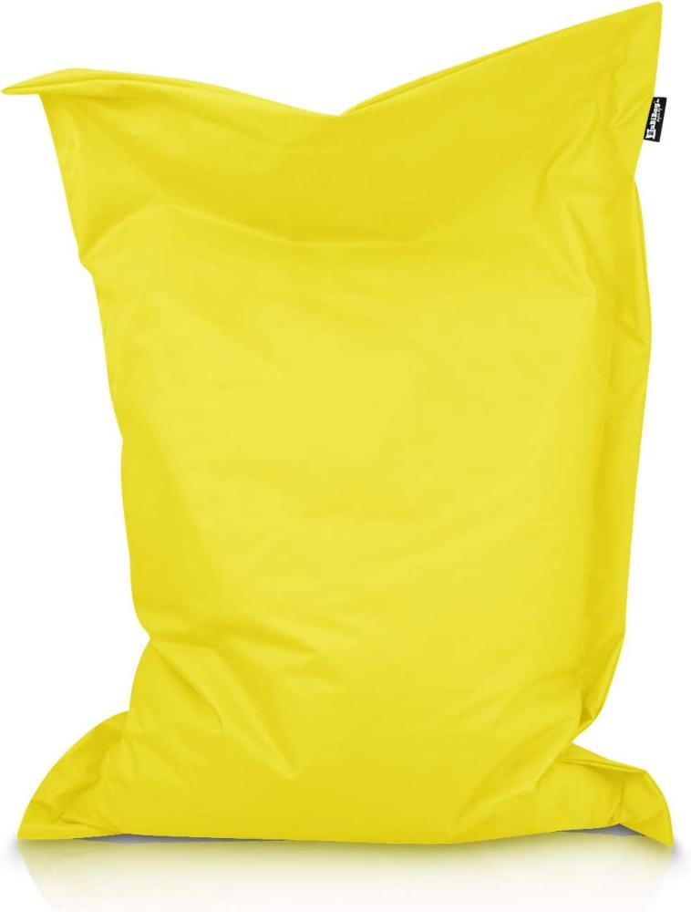 BuBiBag XXL Sitzsack, Outdoor Sitzsäcke für Kinder und Erwachsene, Bodenkissen Beanbag Fatboy wetterfest (Gelb 70x70cm) Bild 1