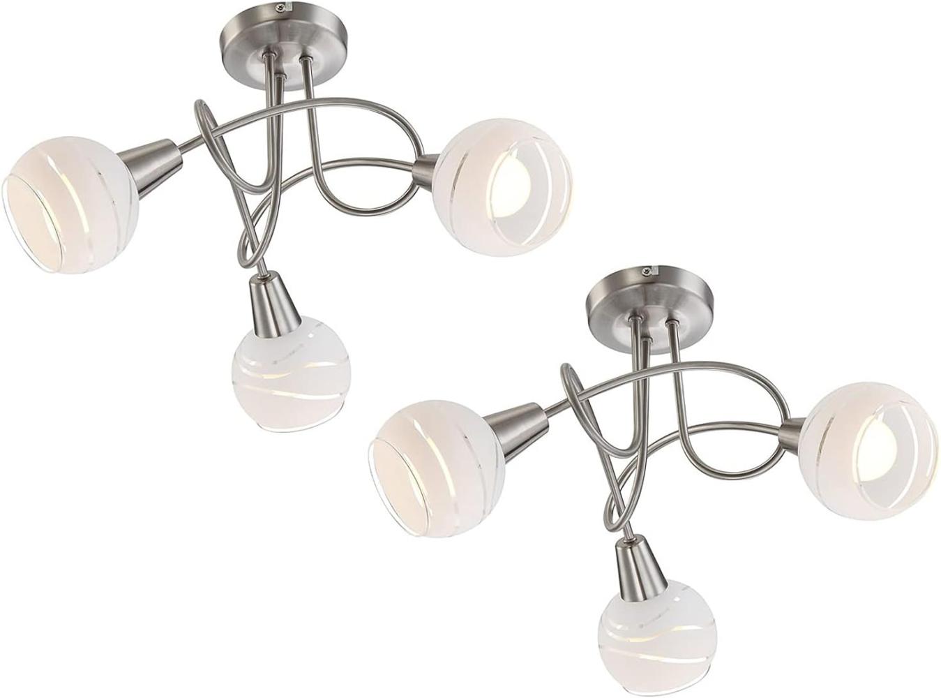 2er Set LED Deckenlampen / Deckenstrahler ELLIOTT mit satinierten Schirmen Bild 1