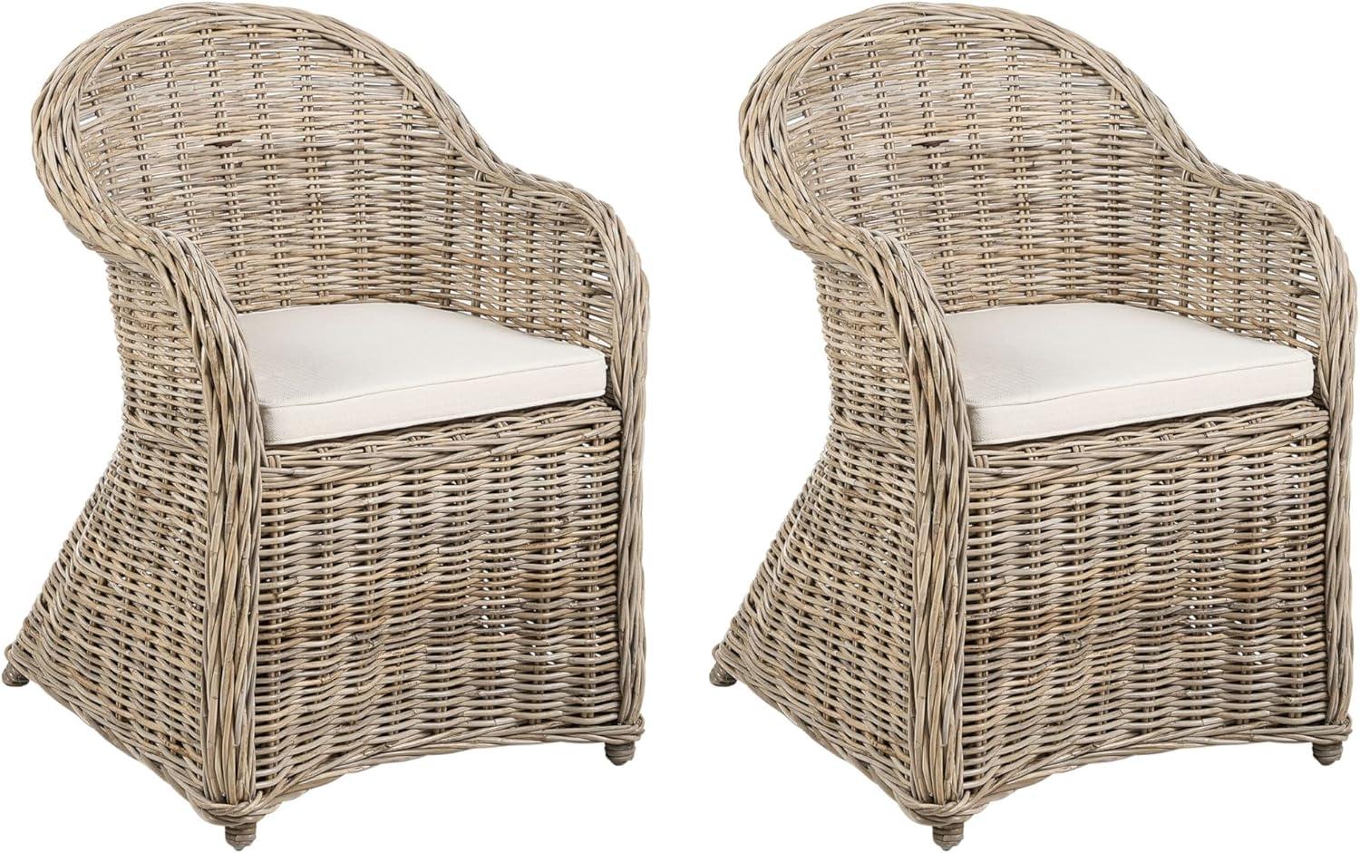 Set mit 2 Stühlen Rattan Helles Beige SUSUA II Bild 1