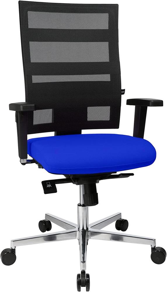 Topstar Sitness X-Pander Plus, ergonomischer Bürostuhl, Schreibtischstuhl, inkl. Multifunktions-Armlehnen, Body-Balance Tec-Gelenk, Stoff, royalblau / schwarz Bild 1