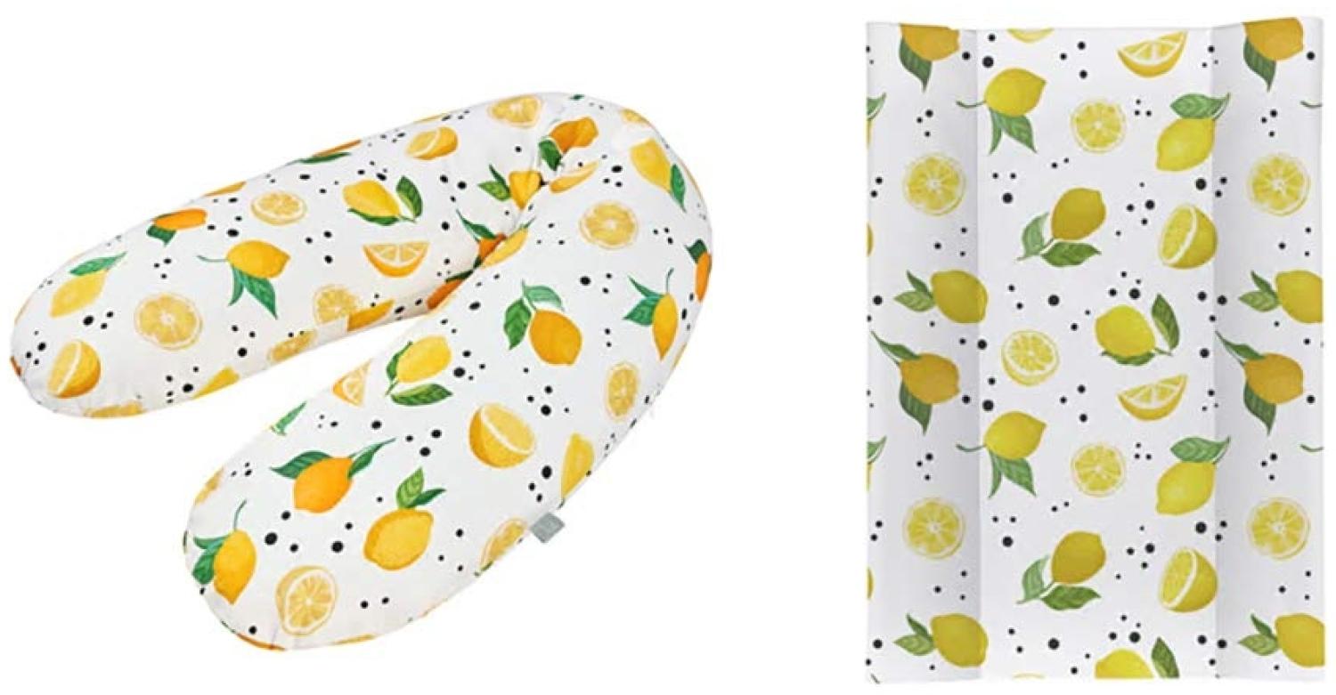Rotho Babydesign Stillkissen-Set Multi, 190 x 35 cm, Inkl. Keilwickelauflage, 70 x 50 cm, ab 0 Monate, Lemon Chill Bild 1