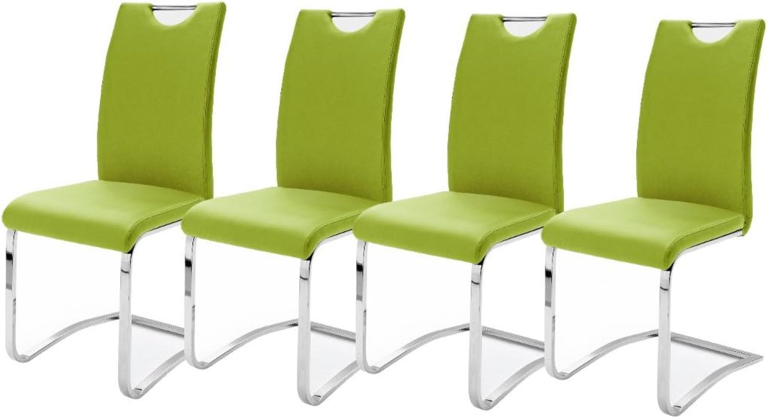 Robas Lund Esszimmerstühle 4er set, Schwingstuhl belastbar bis 120 kg, Stuhl Lime, Komfortsitzhöhe 47 cm Bild 1