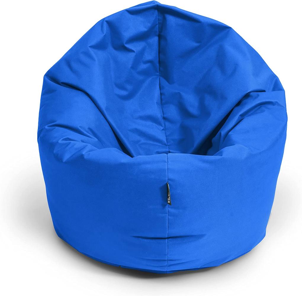 BubiBag XXL Sitzsack, Riesensitzsack für Erwachsene - XXL Sitzsäcke, Sitzkissen oder Gaming Sitzsack, geliefert mit Füllung (145 cm Durchmesser, blau) Bild 1