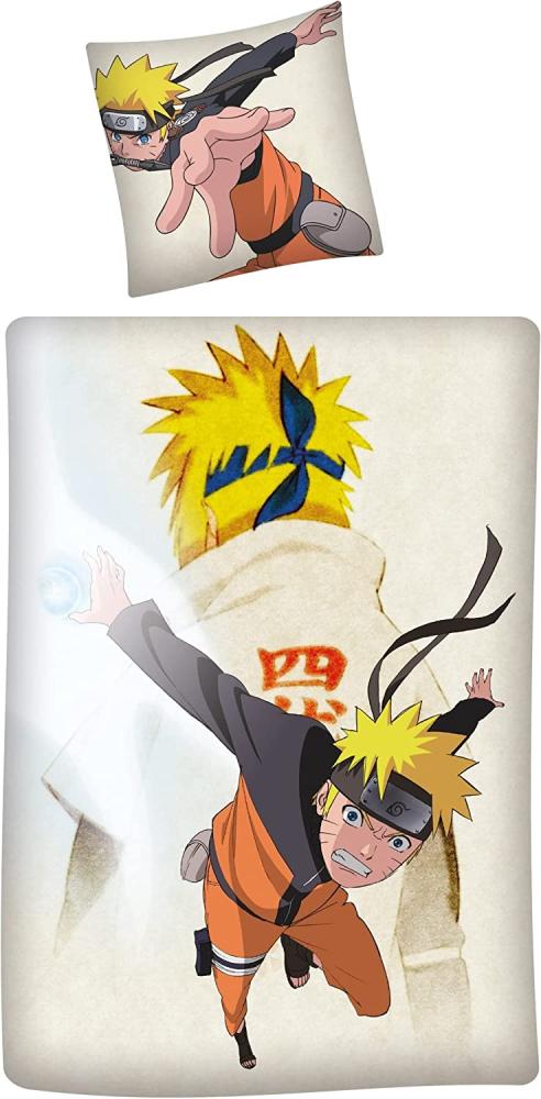 Naruto Bettwäsche Set für Jungen 135x200 80x80 cm aus 100% Baumwolle · coole Naruto Shippuden Anime Bettwäsche Bild 1