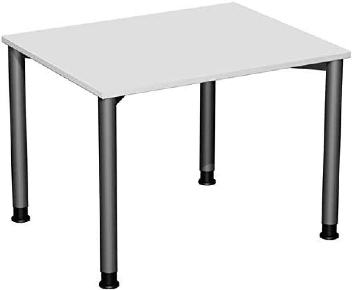 Schreibtisch '4 Fuß Flex' höhenverstellbar, 100x80cm, Lichtgrau / Anthrazit Bild 1