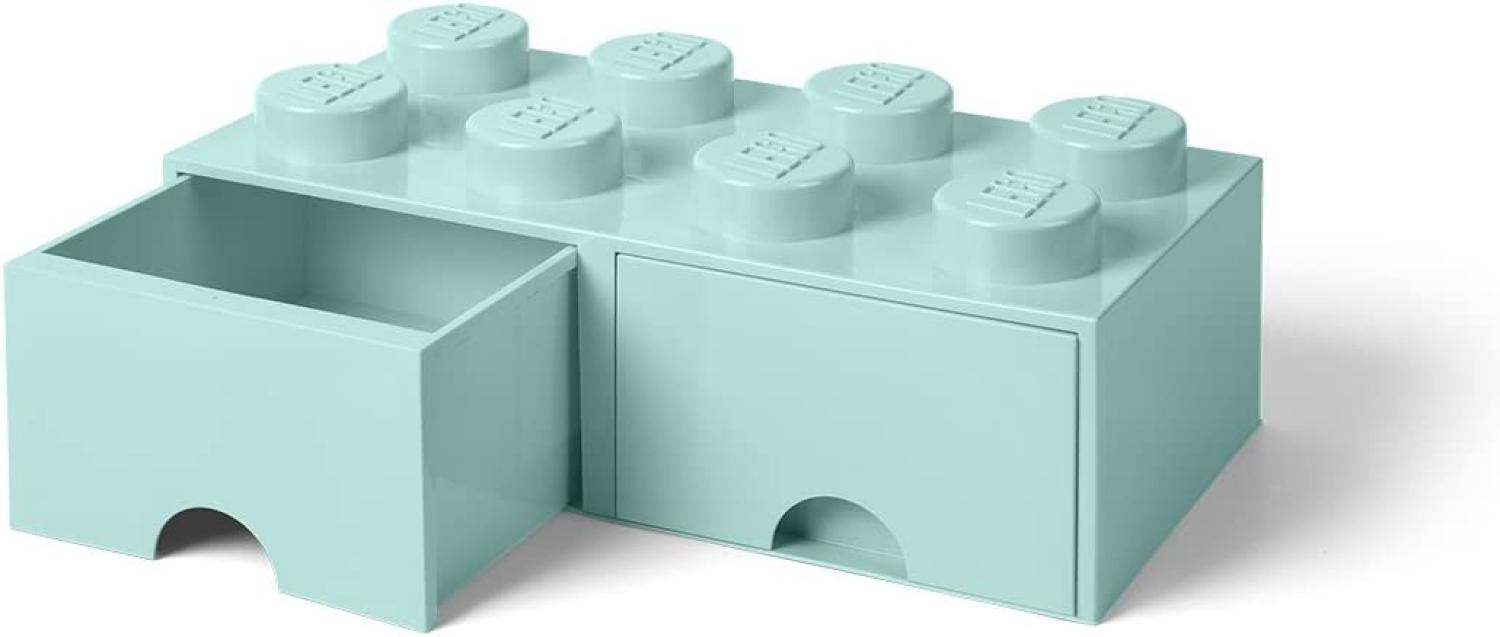 Lego 'Storage Brick 8' Aufbewahrungsbox mintgrün mit 2 Schubladen Bild 1