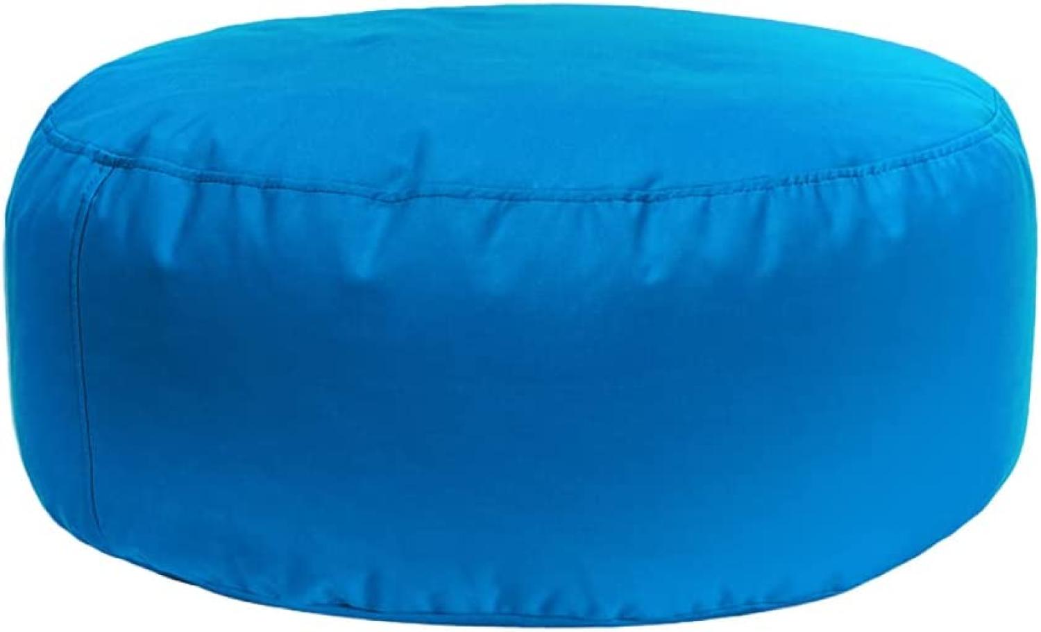 Bruni Pouf Sitzhocker M in Blau – runder Sitzpouf, Indoor und Outdoor als Fußhocker, Yoga-Sitzkissen, Meditationskissen geeignet Bild 1