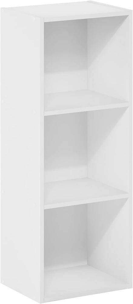 Furinno Pasir 3-stufiges Bücherregal mit offenem Regal ohne Werkzeugmontage, Weiß Bild 1