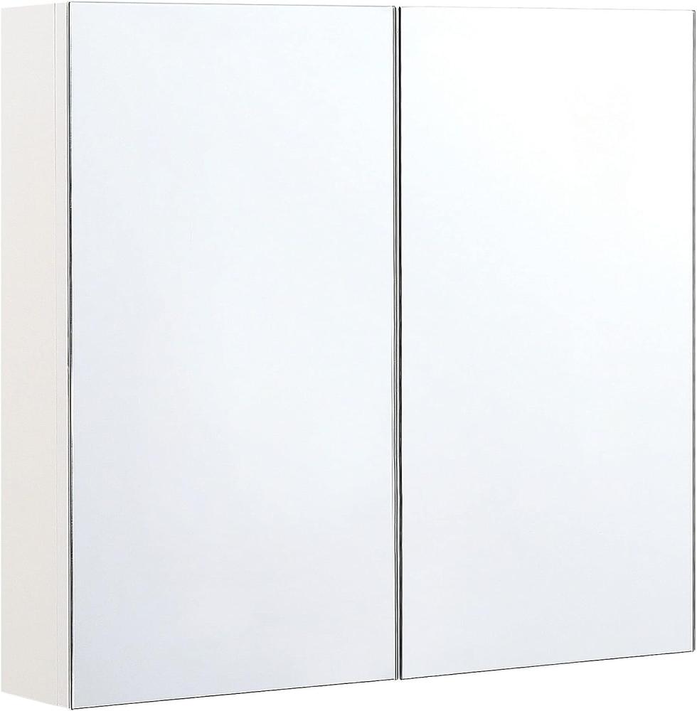 Bad Spiegelschrank weiß / silber 80 x 70 cm NAVARRA Bild 1