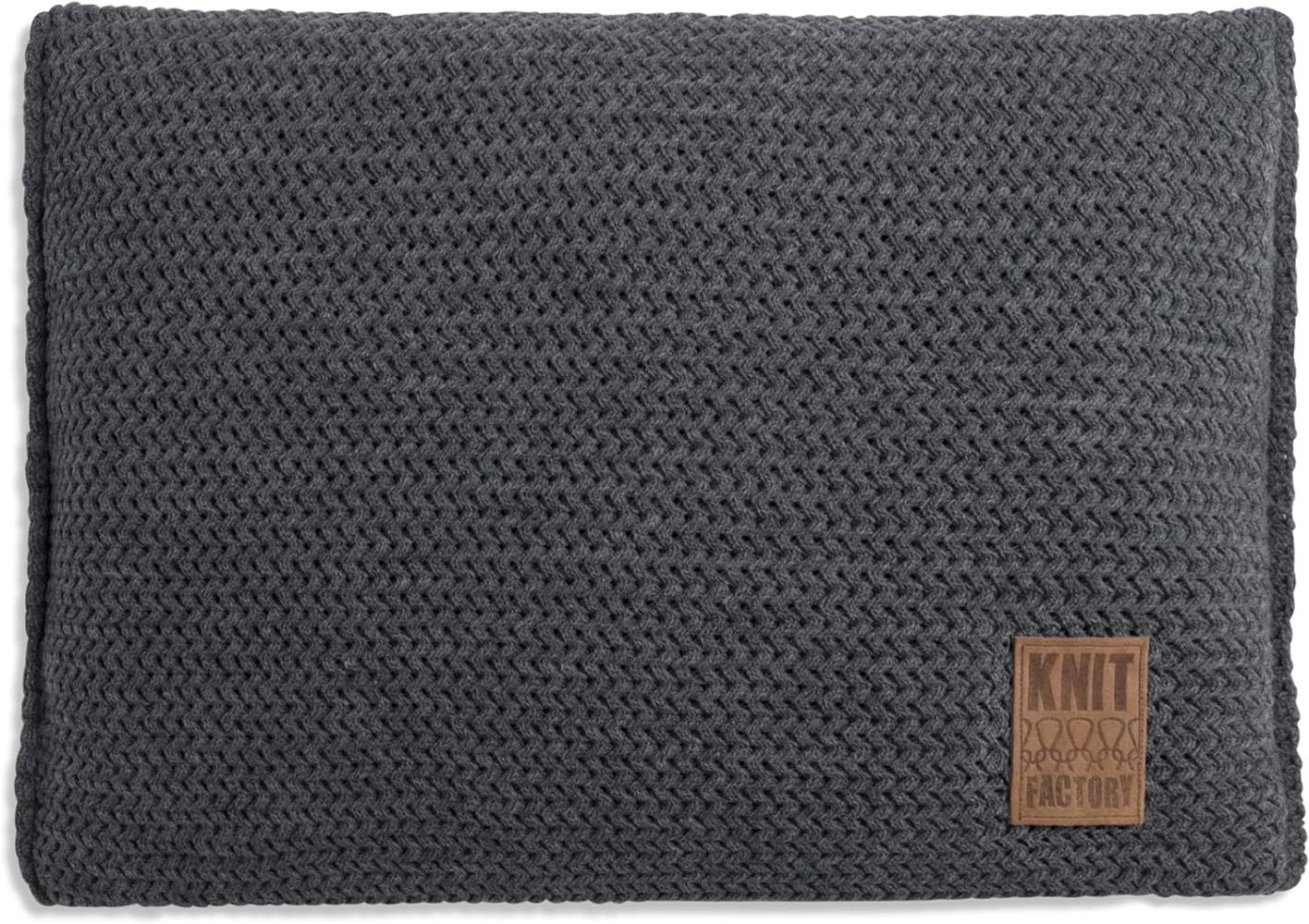 Knit Factory Maxx Kissen 60x40 cm Glatt Anthrazit Bild 1