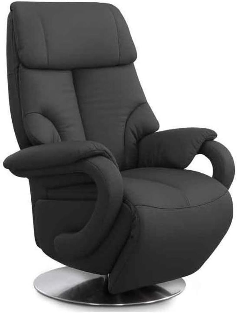 CAVADORE Leder-Sessel Istanbul / Fernsehsessel mit manuell verstellbarer Relaxfunktion / 80 x 115 x 79 / Echtleder: Schwarz Bild 1