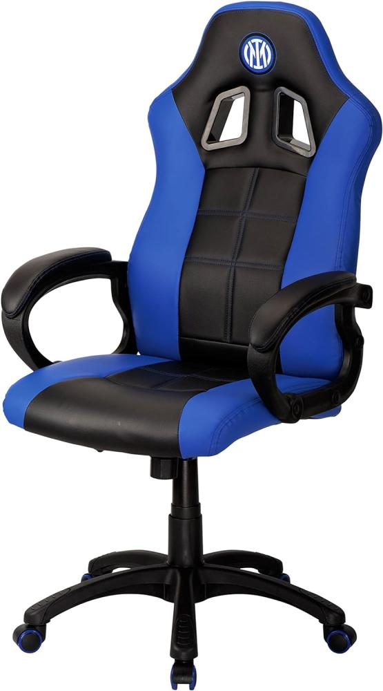 Qubick Gaming Chair, Kunstleder Legierter Stahl Polyurethan Aluminium, Blau/Schwarz, Standard Bild 1