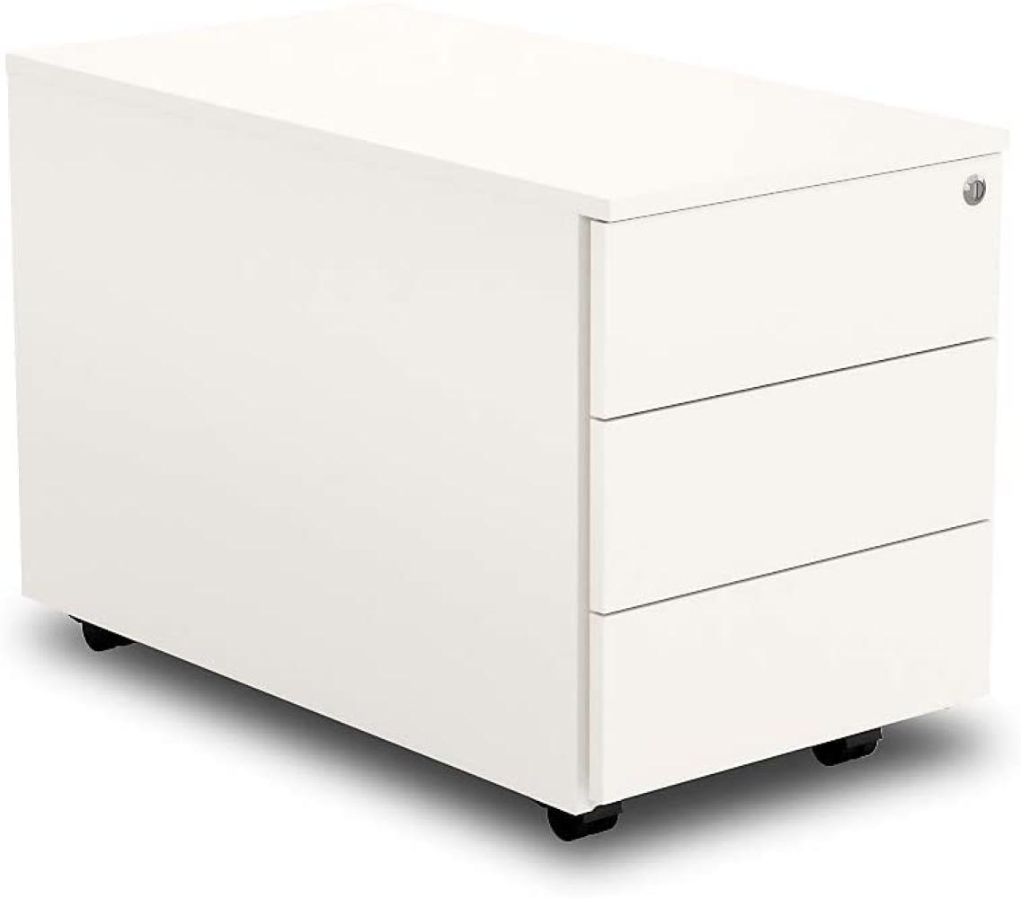 Rollcontainer, 43x80x54 cm, abschließbar, Weiß Bild 1