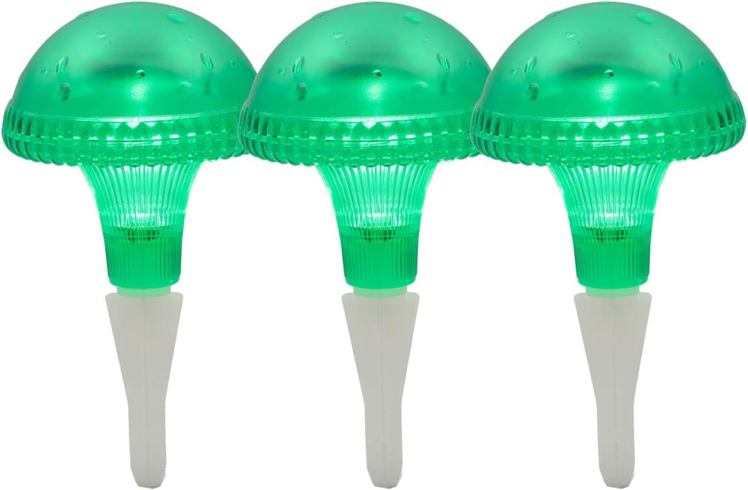 3er-Set LED Solarleuchte / Gartenleuchte ASSISI, IP44, grün, Höhe 27,5 cm Bild 1