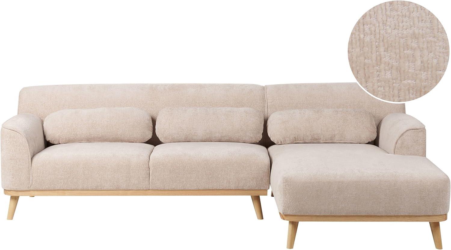 3-Sitzer Ecksofa beige linksseitig SIMOS Bild 1