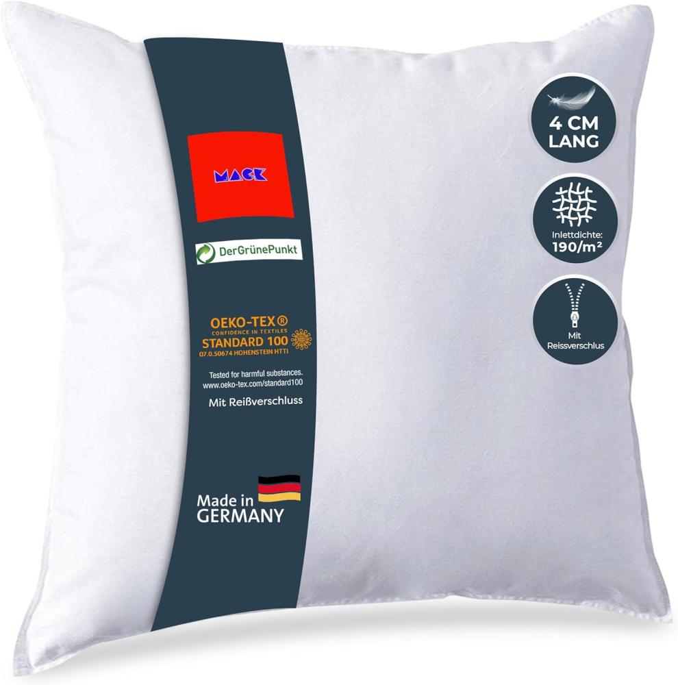 Mack - Comfort Kissen mit Federfüllung - Federkissen für einen erholsamen Schlaf - 60x60 cm Bild 1