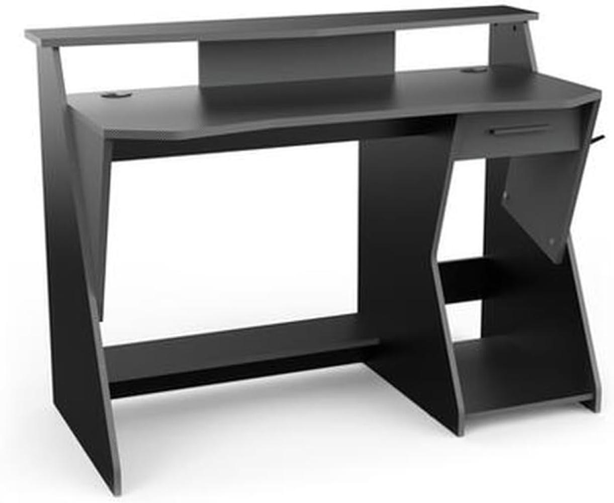 Gamingtisch >Skin< in schwarz/grau aus Holzwerkstoff - 124x90x60cm (BxHxT) Bild 1