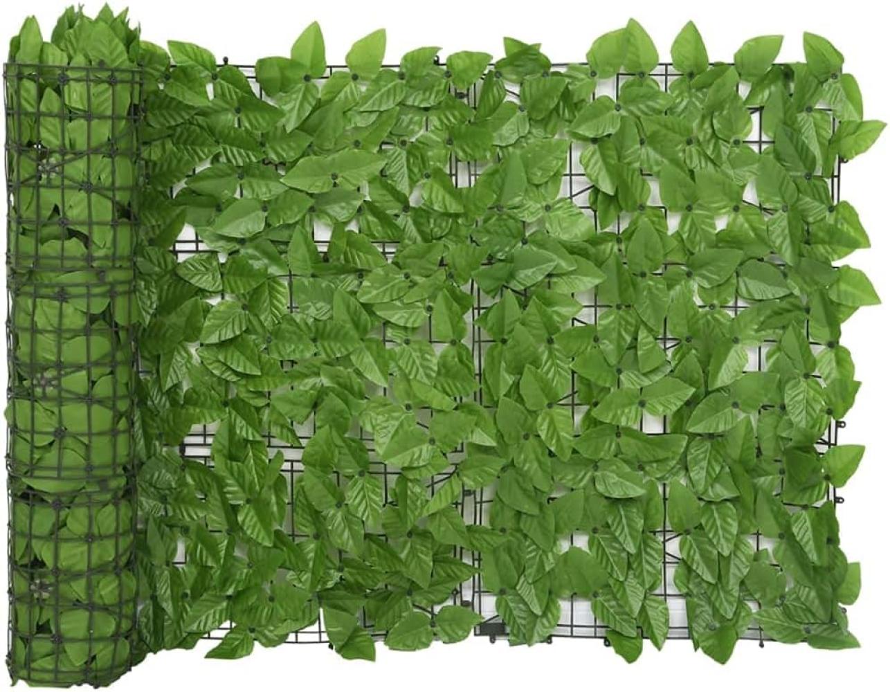 vidaXL Balkon-Sichtschutz mit Grünen Blättern 500x75 cm Bild 1