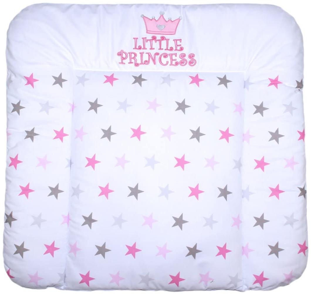 Wickelauflage mit Applikation - Princess Star Rosa - Wickeltischauflage Baby Auflage (70 x 85 cm) Bild 1