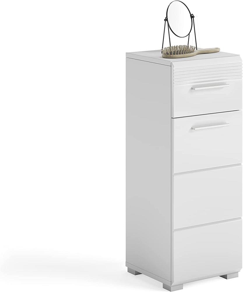 Badezimmer Kommode Linus in weiß Hochglanz 30 x 79 cm Bild 1