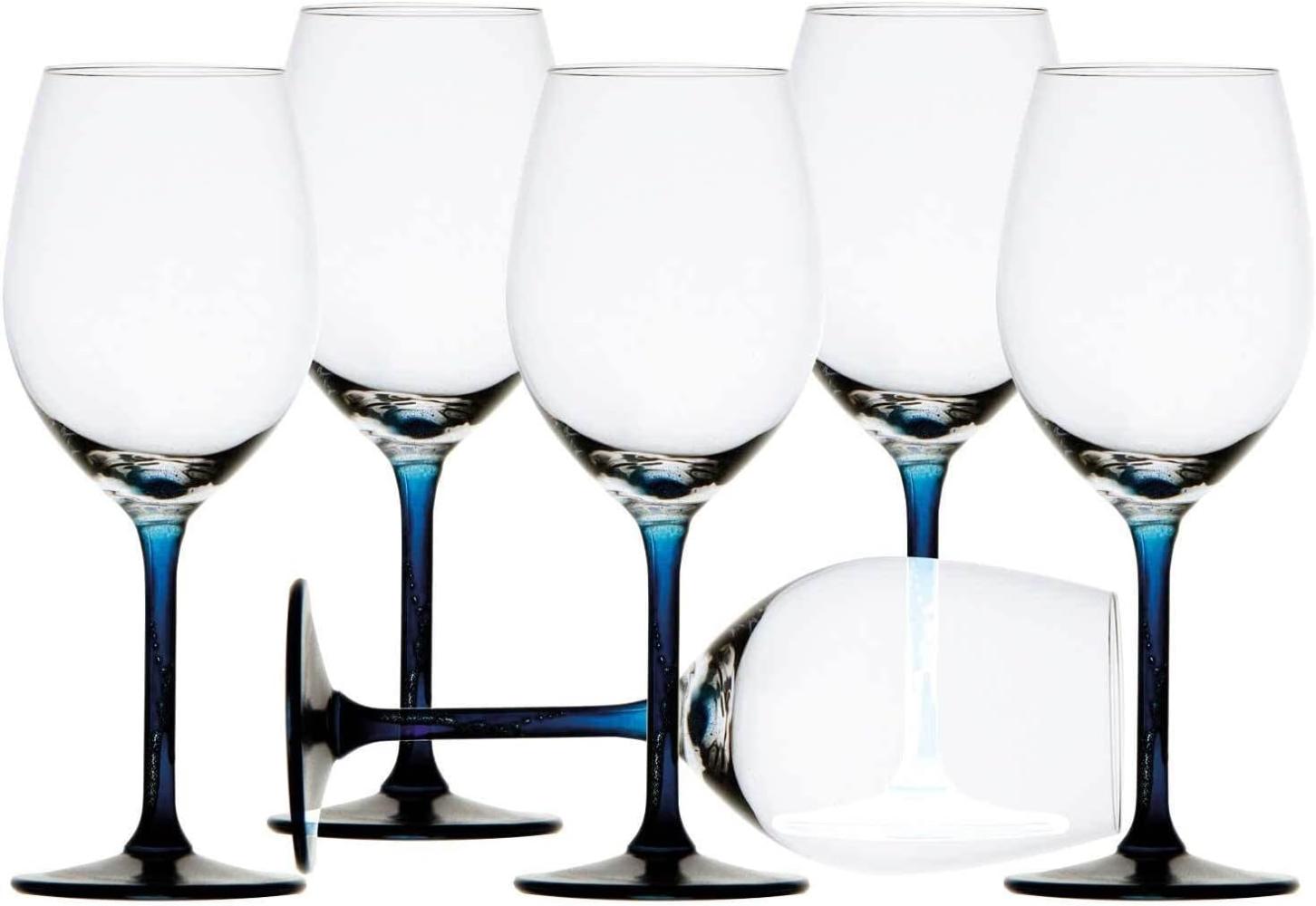 Wein Glas Set, 6 Stück, Party Blue, Ecozen, unzerbrechlich Bild 1