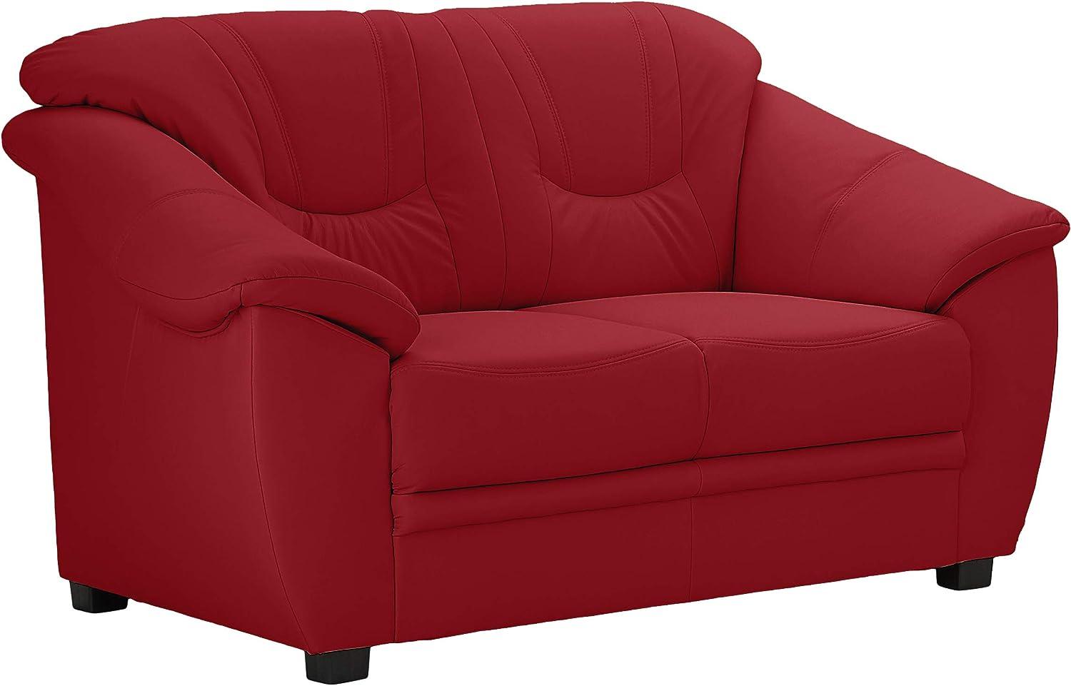 Cavadore 2-Sitzer Savana / 2er Ledersofa mit Federkern im klassischen Design / 148 x 90 x 90 / Echtleder Rot Bild 1