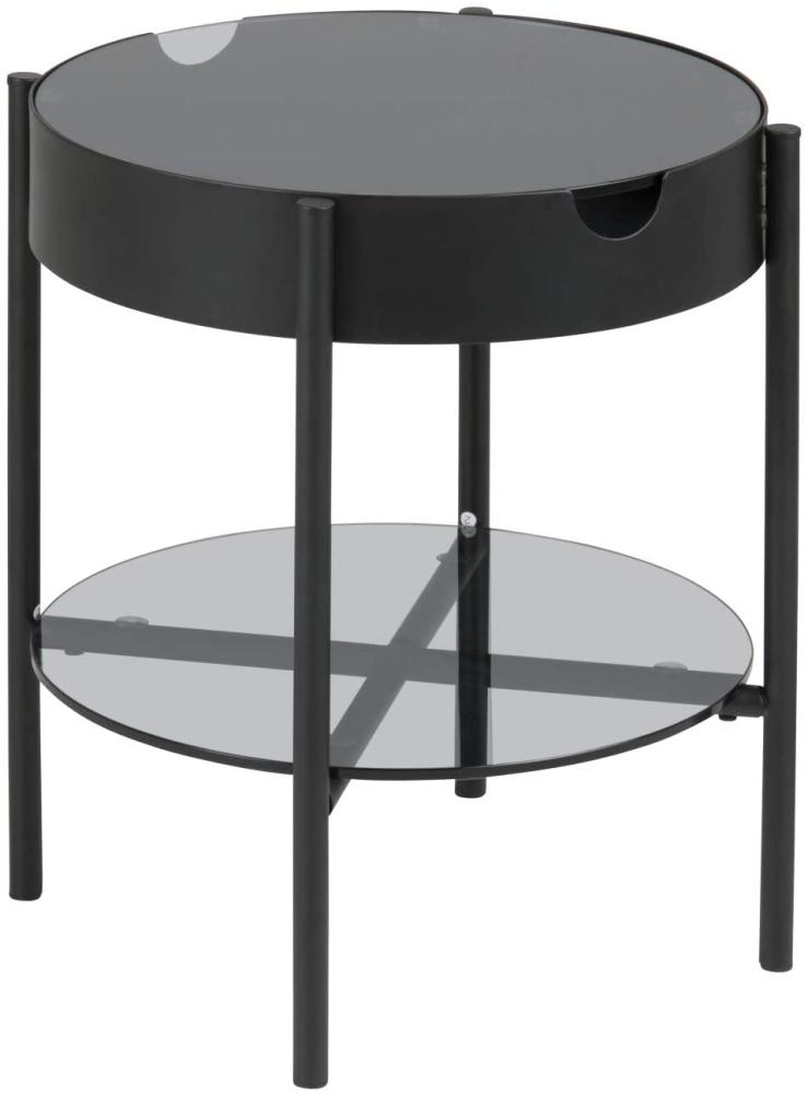 Glas Beistelltisch Tipon Sofatisch Wohnzimmer Metall Tisch schwarz Bild 1