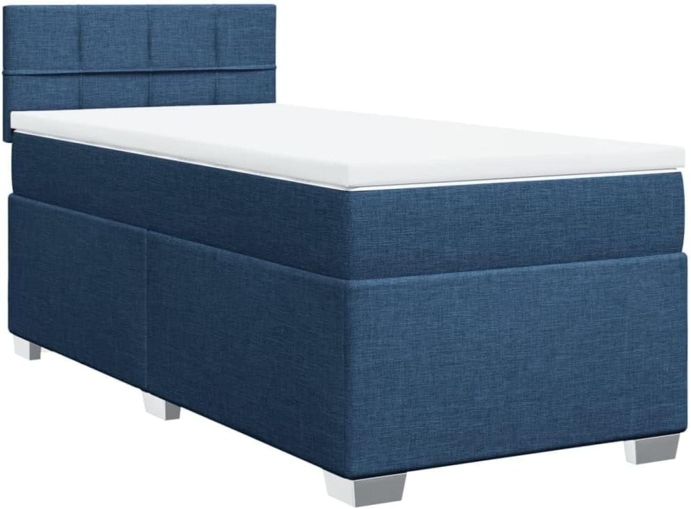 Boxspringbett mit Matratze Blau 100x200 cm Stoff 3285805 Bild 1