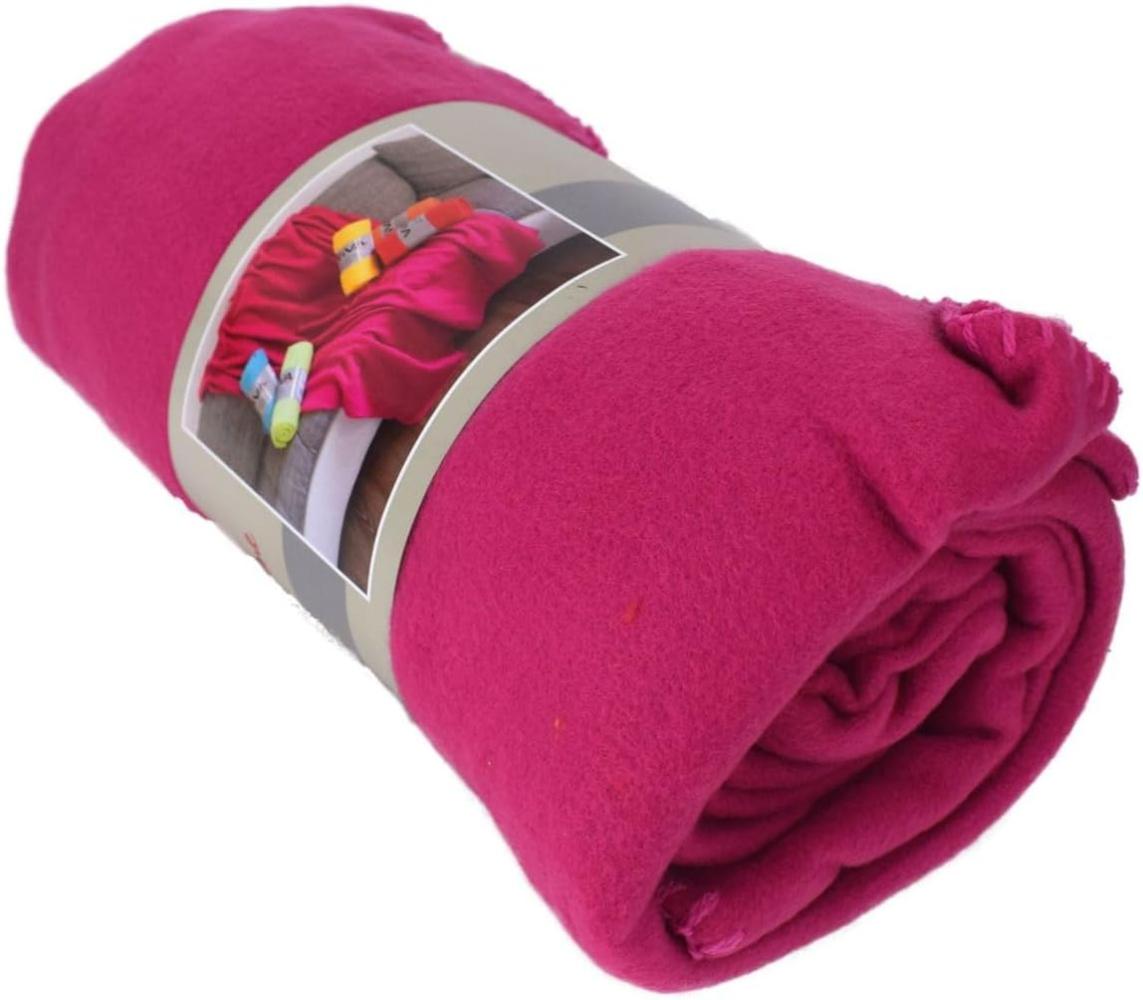 Fleecedecke Polarfleece versch. Unifarben 130x170cm Wohndecke Schlafdecke Decke pink Bild 1