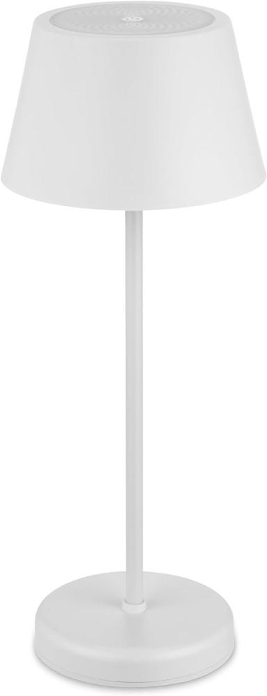 REV – LED Tischleuchte kabellos 38cm 2W mit Touch-Dimmfunktion & 4000mAh Li-Ion Akku (ca. 7h Laufzeit) - Tischlampe arktikweiß aus Kunststoff IP44 für indoor & outdoor - Tischleuchte mit USB-C Kabel Bild 1