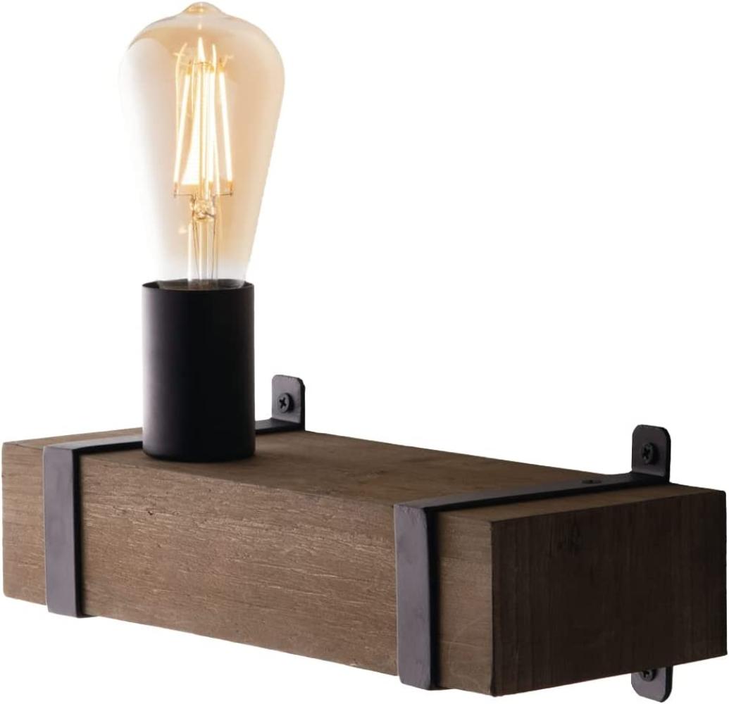 Ausgefallene Holzbalken Industriedesign Wandlampe 1 flammig mit Vintage LED Bild 1