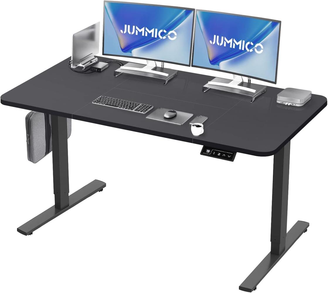 JUMMICO Schreibtisch Höhenverstellbar Elektrisch 140x60 cm, Höhenverstellbarer Schreibtisch Ergonomischer Verstellbarer Schreibtisch Stehschreibtisch, Höhenverstellbarer Computertisch (Schwarz) Bild 1