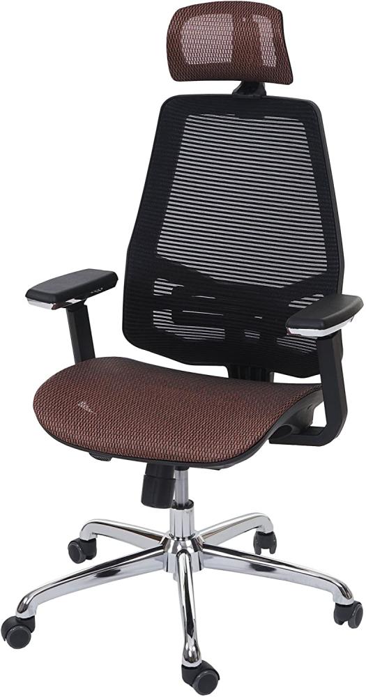 Bürostuhl HWC-A58, Schreibtischstuhl, Sliding-Funktion Stoff/Textil ISO9001 ~ mandarin/schwarz Bild 1