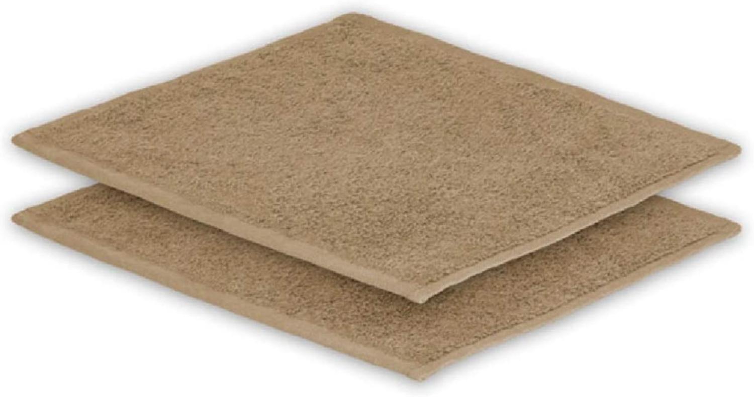 2x Seiftuch Frottier 500 g/m² 30 x30 cm Sand Bild 1