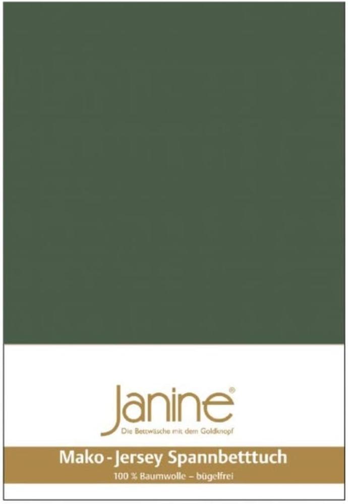 Janine Spannbetttuch MAKO-FEINJERSEY Mako-Feinjersey olivgrün 5007-76 150x200 Bild 1