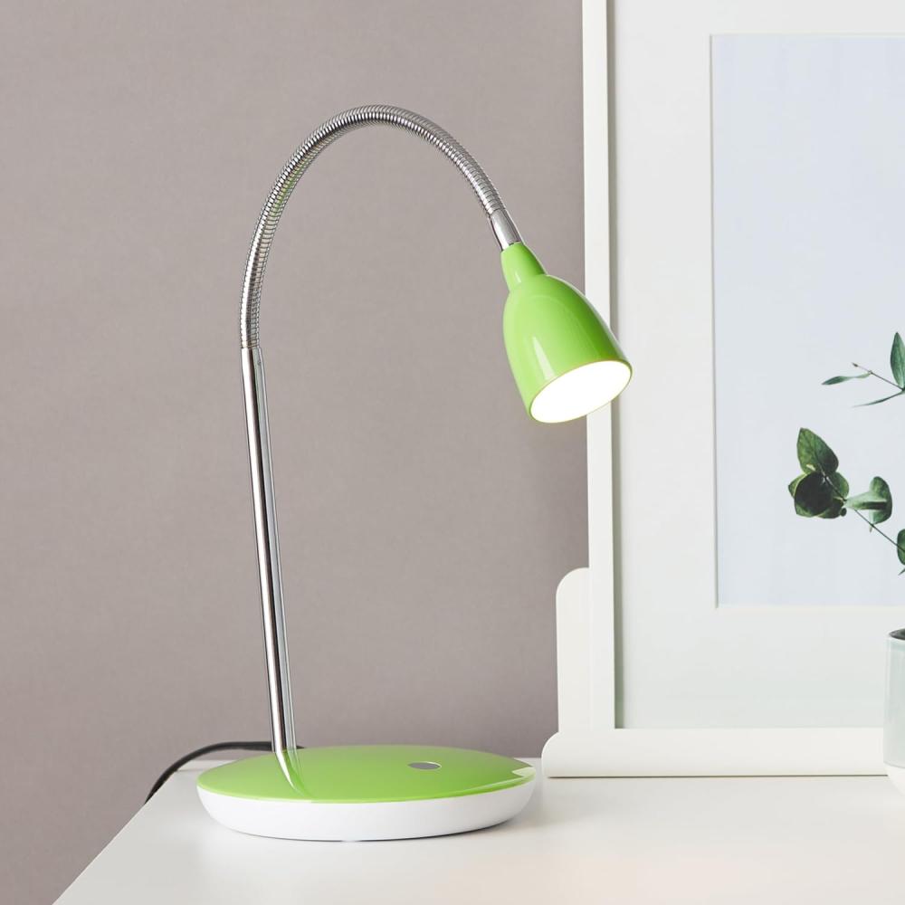 Lightbox Schreibtischlampe LED Tischleuchte Schalter 40cm Höhe Flexarm warmweißes Licht 2,4W, 250lm Kunststoff/Metall, eisen/grün Bild 1