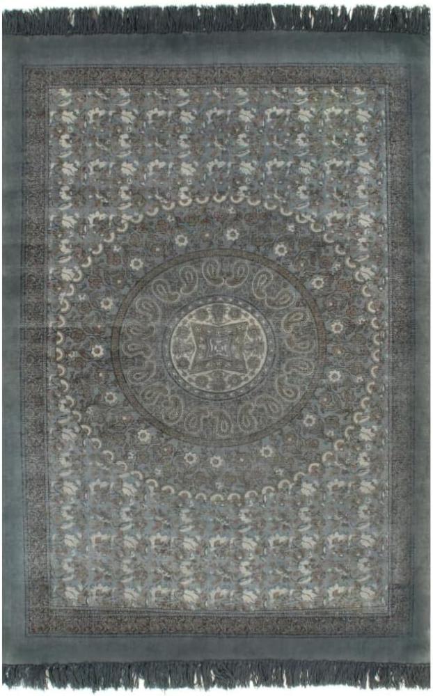 vidaXL Kelim-Teppich Baumwolle 120x180 cm mit Muster Grau [246569] Bild 1