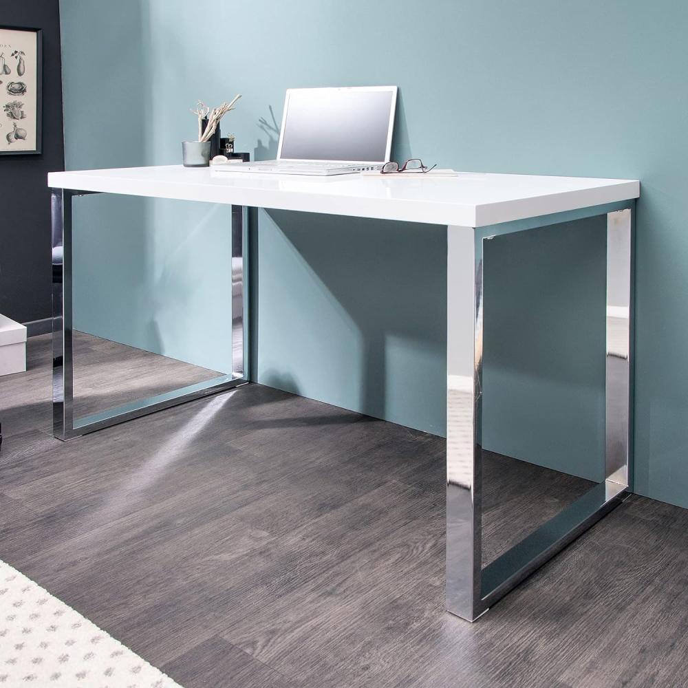 Design Laptoptisch White Desk 120x60 cm Hochglanz weiß Schreibtisch Tisch Bürotisch Bild 1