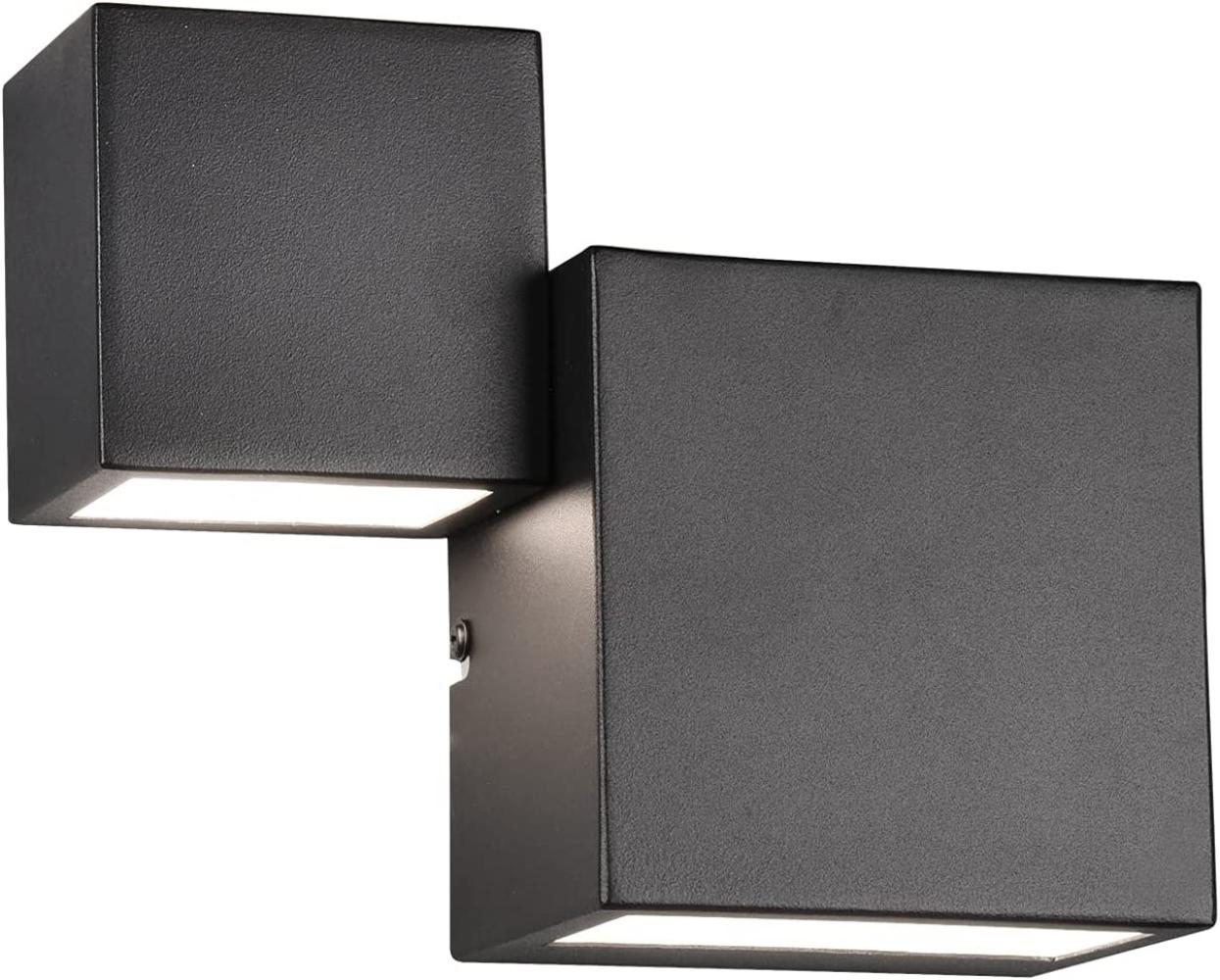 Flache LED Wandleuchte MIGUEL Up and Down Light Schwarz matt in 3 Stufen dimmbar Bild 1